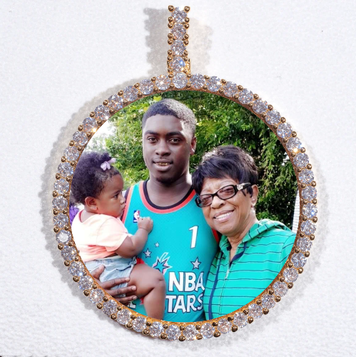 LARGE 3D CIRCLE CUSTOM PICTURE PENDANT