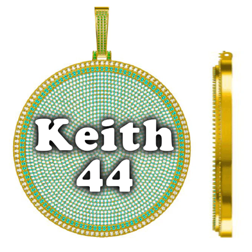 CUSTOM LETTER NECKLACE 3D BIG DISC