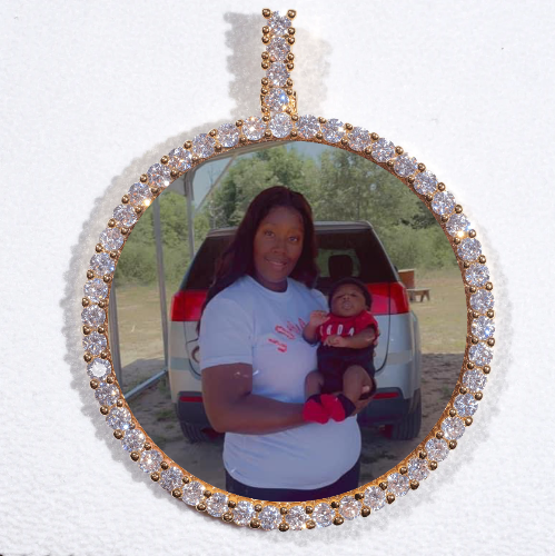 LARGE 3D CIRCLE CUSTOM PICTURE PENDANT