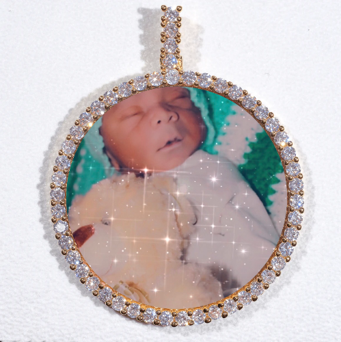 LARGE 3D CIRCLE CUSTOM PICTURE PENDANT