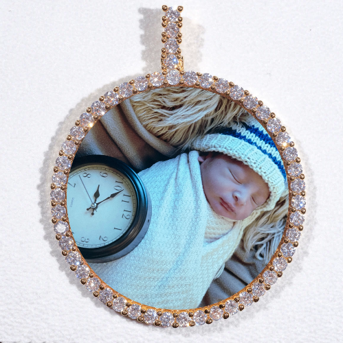 LARGE 3D CIRCLE CUSTOM PICTURE PENDANT