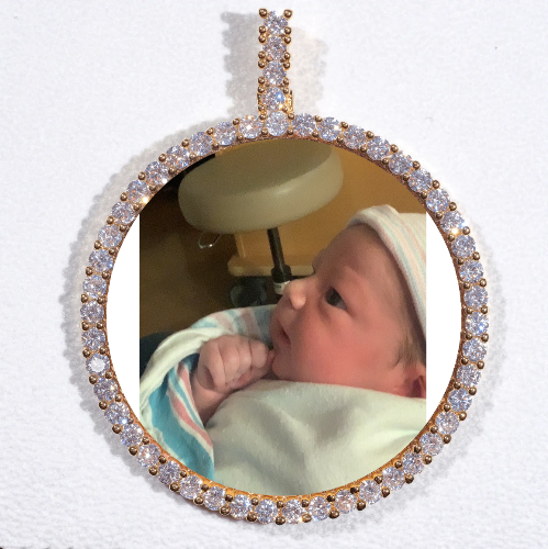LARGE 3D CIRCLE CUSTOM PICTURE PENDANT