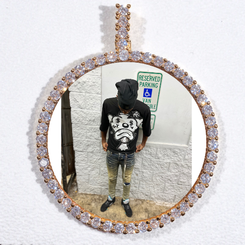 LARGE 3D CIRCLE CUSTOM PICTURE PENDANT