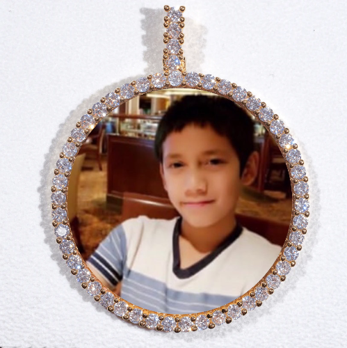 LARGE 3D CIRCLE CUSTOM PICTURE PENDANT