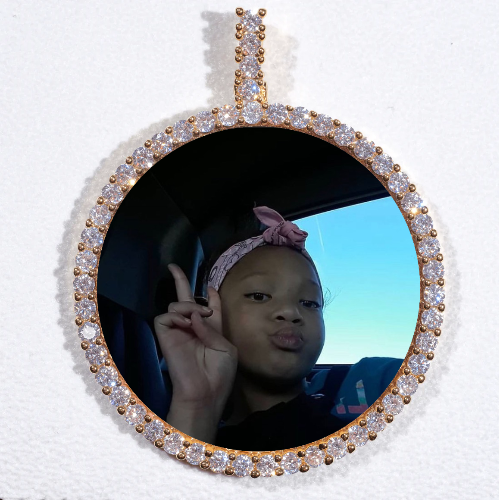 LARGE 3D CIRCLE CUSTOM PICTURE PENDANT