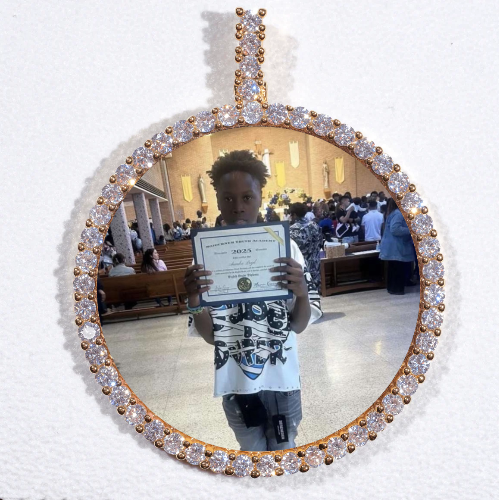 LARGE 3D CIRCLE CUSTOM PICTURE PENDANT