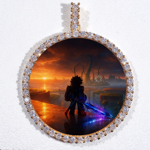 LARGE 3D CIRCLE CUSTOM PICTURE PENDANT