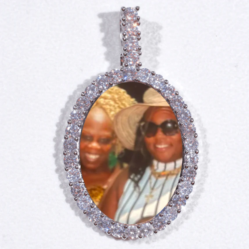 Large 3D Oval Custom Picture Pendant