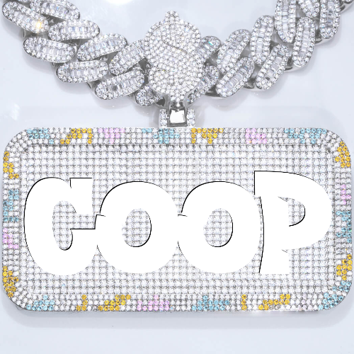 CUSTOM LETTER NECKLACE 3D COLORFUL SQUARE
