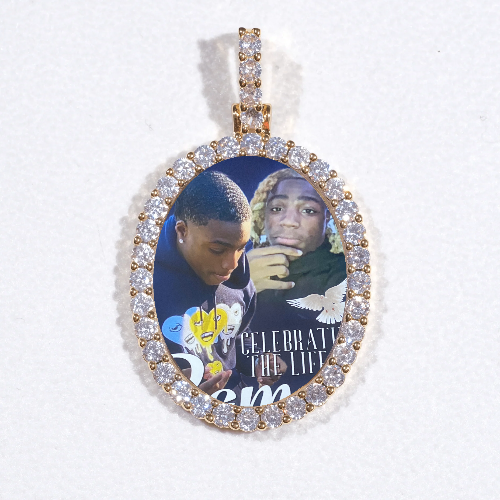 3D Oval Custom Picture Pendant