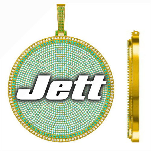 CUSTOM LETTER NECKLACE 3D BIG DISC