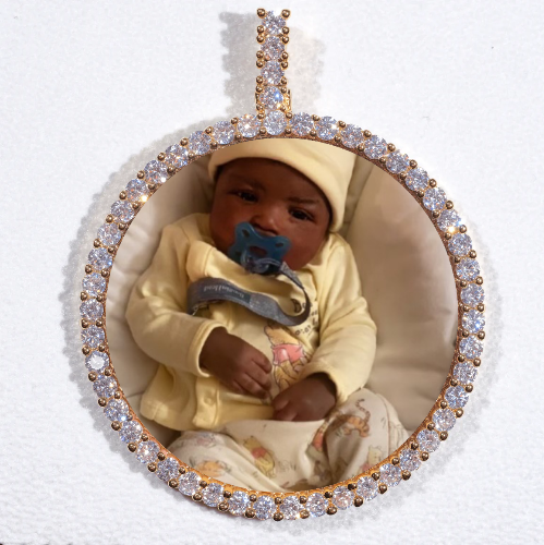 LARGE 3D CIRCLE CUSTOM PICTURE PENDANT