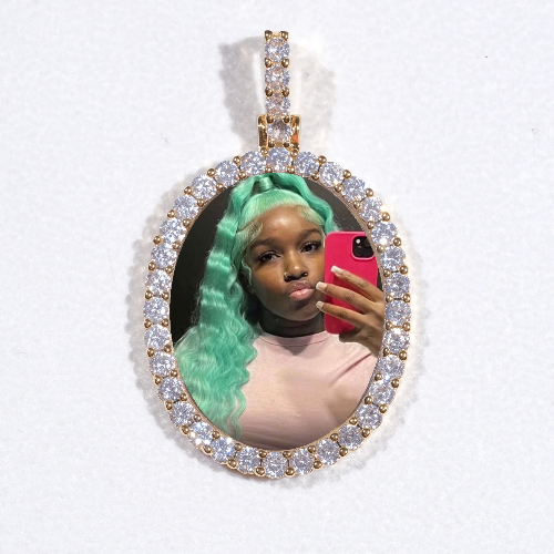 3D Oval Custom Picture Pendant