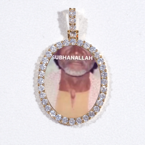 3D Oval Custom Picture Pendant