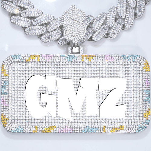 CUSTOM LETTER NECKLACE 3D COLORFUL SQUARE