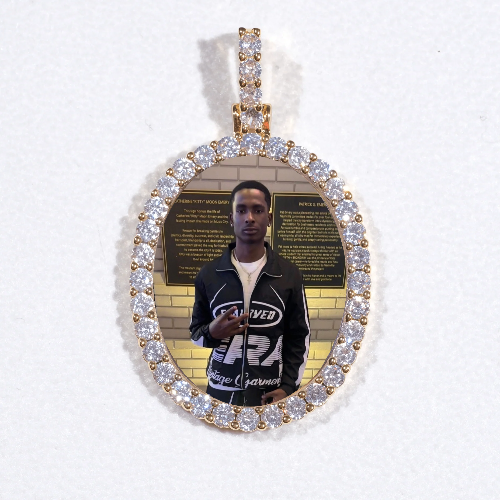 3D Oval Custom Picture Pendant