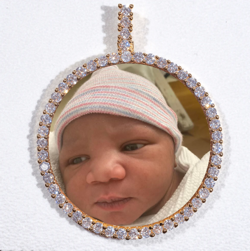 LARGE 3D CIRCLE CUSTOM PICTURE PENDANT