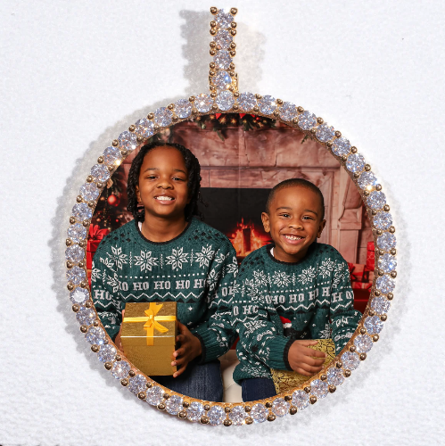LARGE 3D CIRCLE CUSTOM PICTURE PENDANT