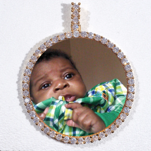 LARGE 3D CIRCLE CUSTOM PICTURE PENDANT