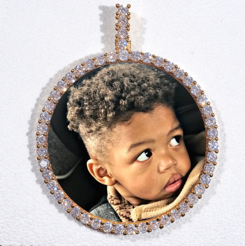 LARGE 3D CIRCLE CUSTOM PICTURE PENDANT