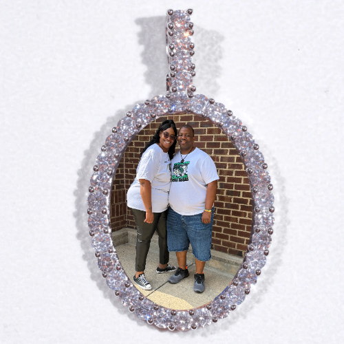 Large 3D Oval Custom Picture Pendant