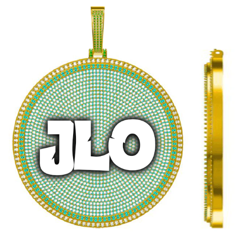 CUSTOM LETTER NECKLACE 3D BIG DISC