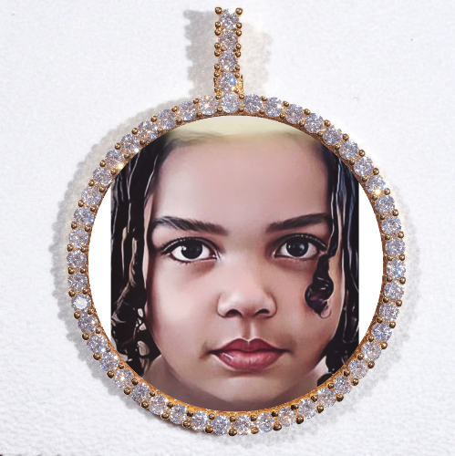 LARGE 3D CIRCLE CUSTOM PICTURE PENDANT