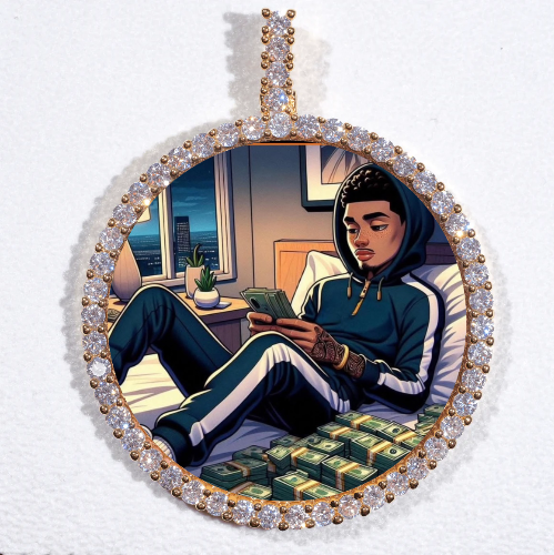 LARGE 3D CIRCLE CUSTOM PICTURE PENDANT