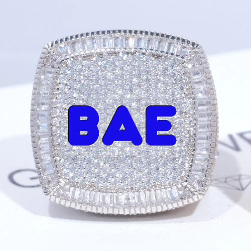 CUSTOM LETTER 3D ICED RING