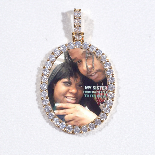 3D Oval Custom Picture Pendant