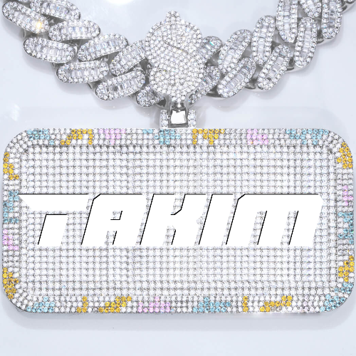 CUSTOM LETTER NECKLACE 3D COLORFUL SQUARE
