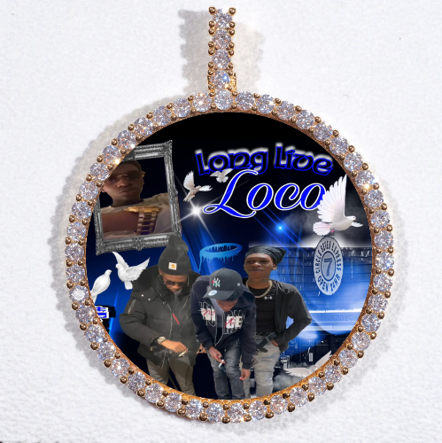 LARGE 3D CIRCLE CUSTOM PICTURE PENDANT