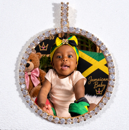 LARGE 3D CIRCLE CUSTOM PICTURE PENDANT