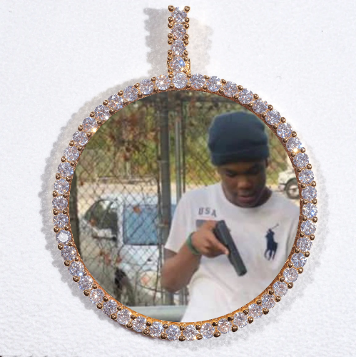 LARGE 3D CIRCLE CUSTOM PICTURE PENDANT