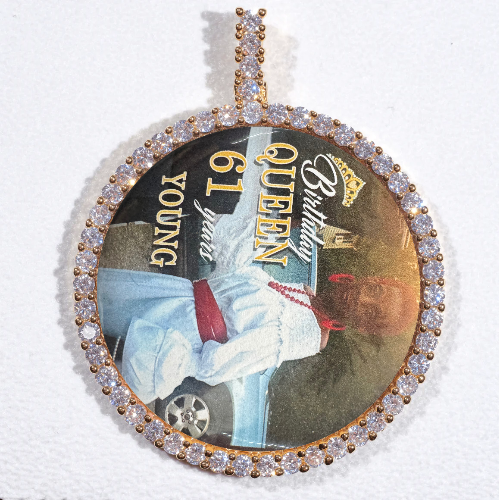 LARGE 3D CIRCLE CUSTOM PICTURE PENDANT