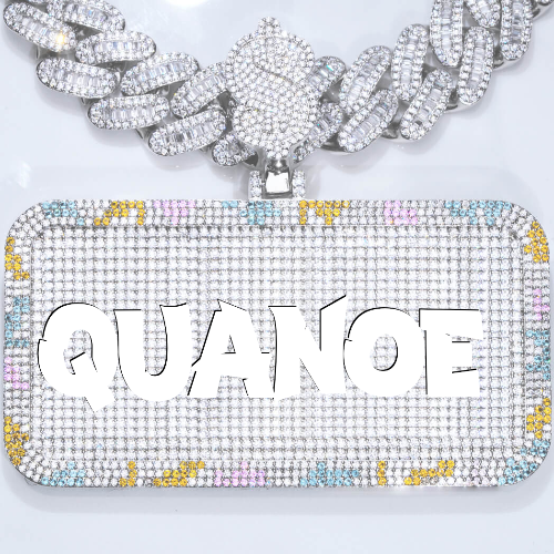 CUSTOM LETTER NECKLACE 3D COLORFUL SQUARE