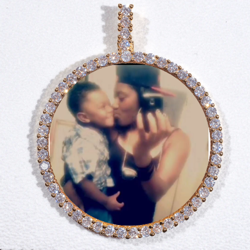 LARGE 3D CIRCLE CUSTOM PICTURE PENDANT