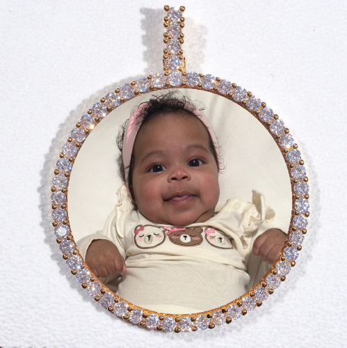 LARGE 3D CIRCLE CUSTOM PICTURE PENDANT