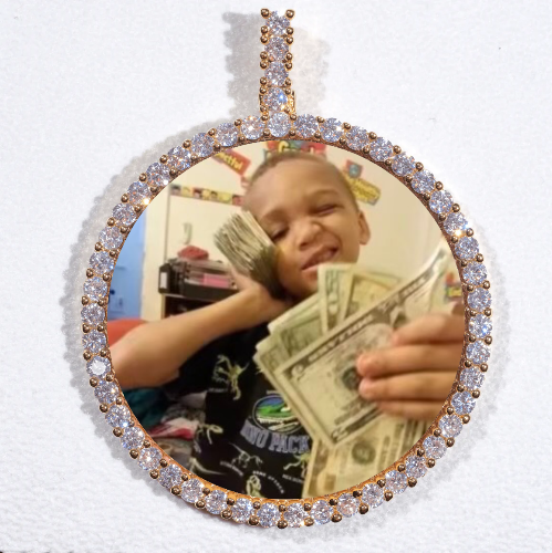 LARGE 3D CIRCLE CUSTOM PICTURE PENDANT