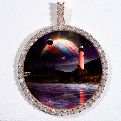 LARGE 3D CIRCLE CUSTOM PICTURE PENDANT