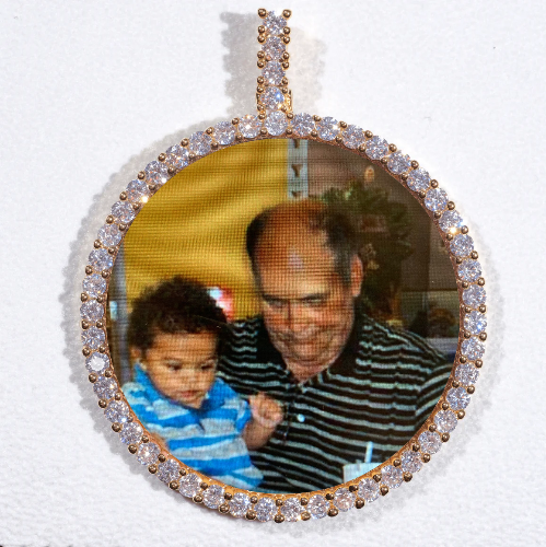 LARGE 3D CIRCLE CUSTOM PICTURE PENDANT
