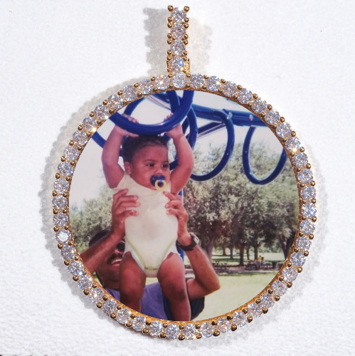 LARGE 3D CIRCLE CUSTOM PICTURE PENDANT