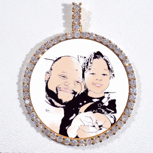 LARGE 3D CIRCLE CUSTOM PICTURE PENDANT