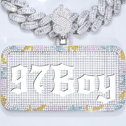 CUSTOM LETTER NECKLACE 3D COLORFUL SQUARE