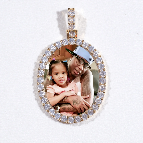 3D Oval Custom Picture Pendant