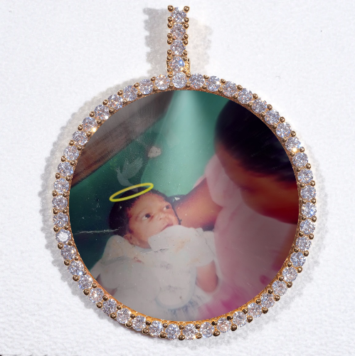 LARGE 3D CIRCLE CUSTOM PICTURE PENDANT