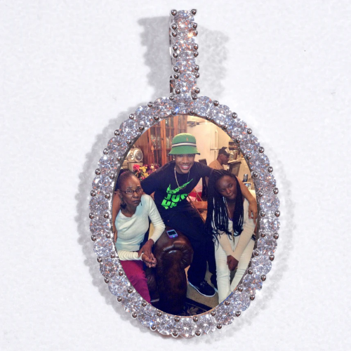 Large 3D Oval Custom Picture Pendant