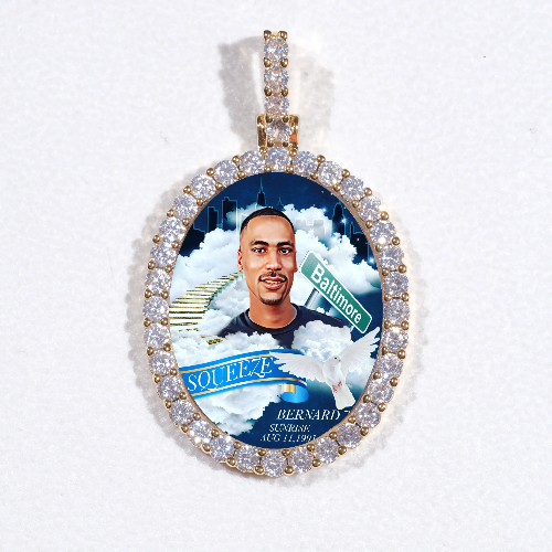 3D Oval Custom Picture Pendant