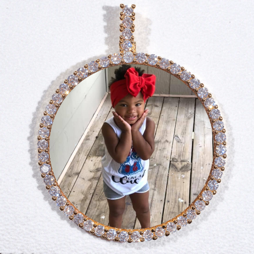 LARGE 3D CIRCLE CUSTOM PICTURE PENDANT