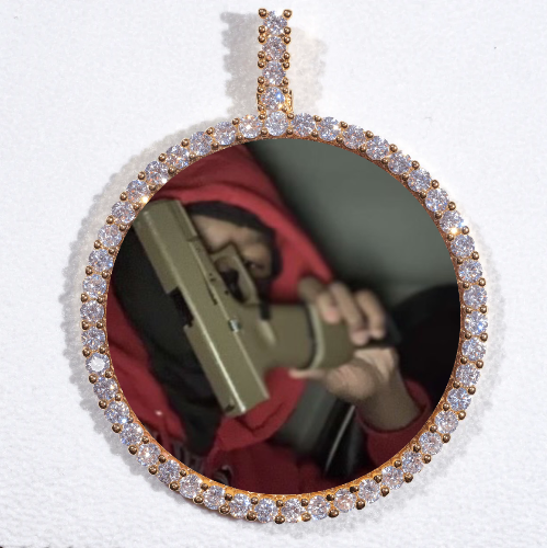 LARGE 3D CIRCLE CUSTOM PICTURE PENDANT